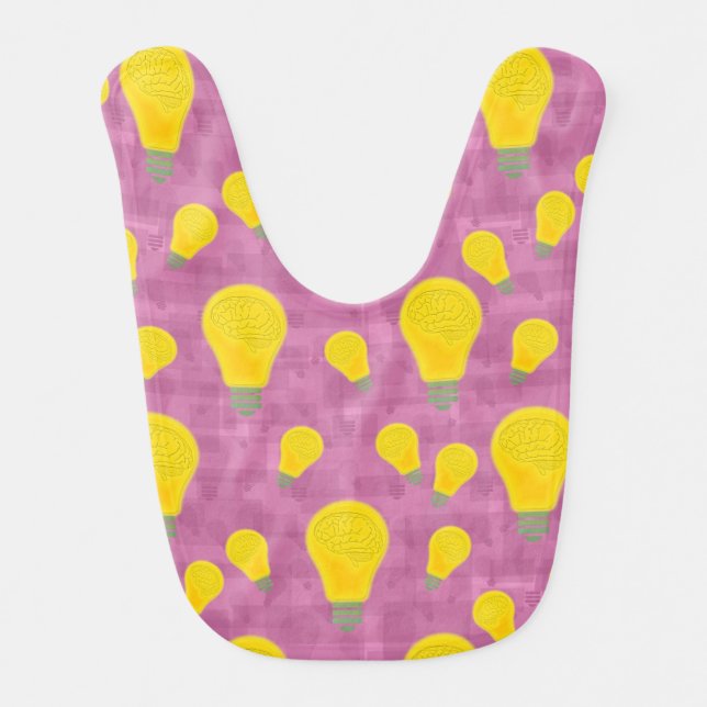Lightbulb Pattern Light Bulb Lightbulb Drawing Eas Baby Bib (Front)