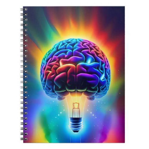 Lightbulb Rainbow Brain Notebook