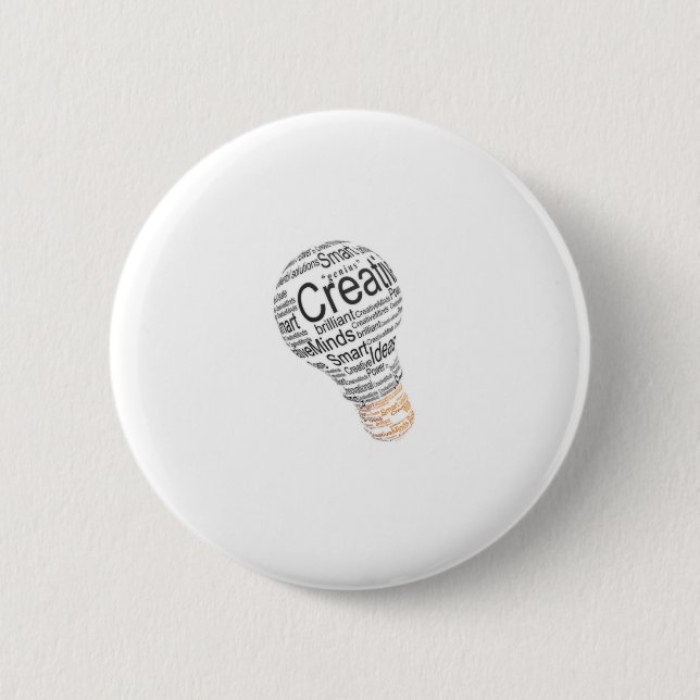 lightbulb with typography celebrating creativity button (Front)