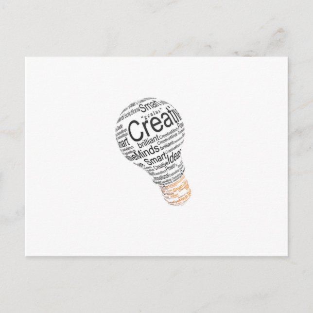 lightbulb with typography celebrating creativity postcard (Front)