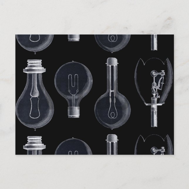 Lightbulbs in the Electricity Exposition of 1882 Postcard (Front)