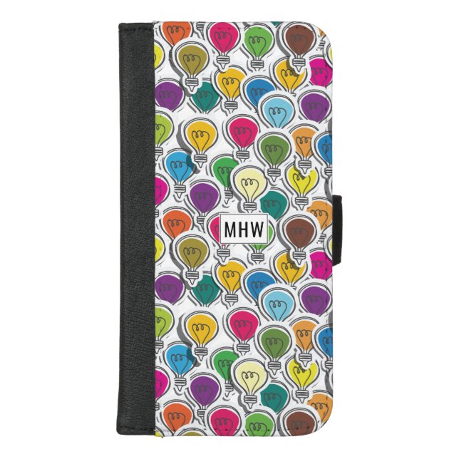 Lightbulbs Pattern custom monogram phone wallets (Front)