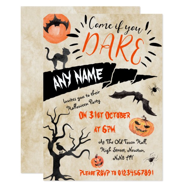 LightDare Personalised Halloween Party Invitations