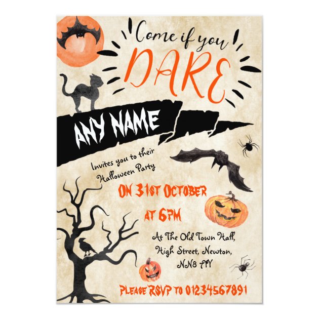 LightDare Personalised Halloween Party Invitations