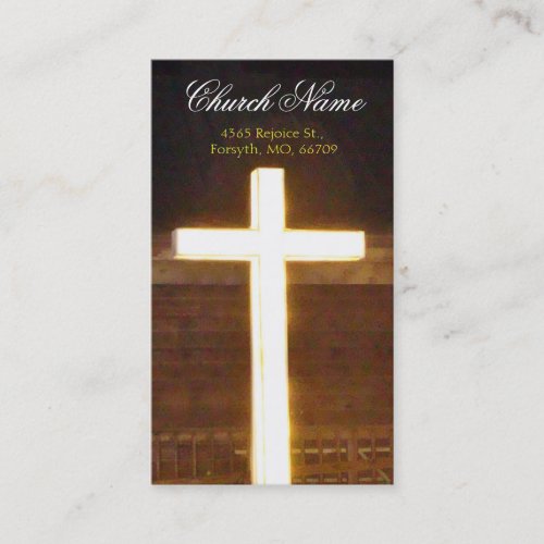 Lighted Cross Business2 Handout Cards_ personalize Business Card