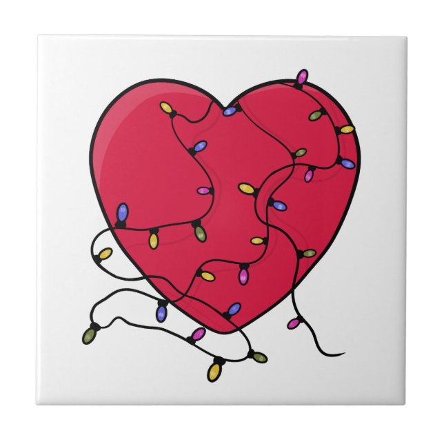 Lighted Heart Ceramic Tile (Front)