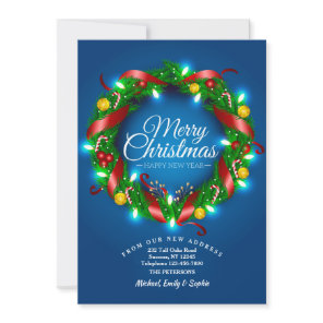 Lighted Holiday Wreath Moving Announcement