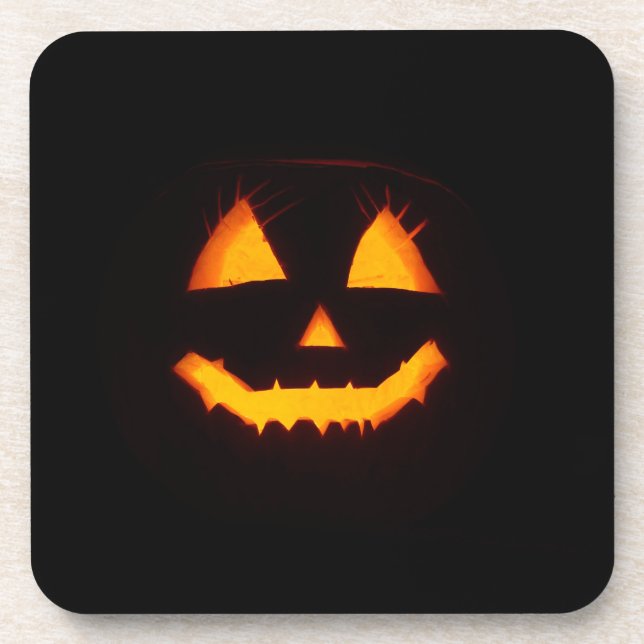 Lighted Jack O Lantern  Beverage Coaster (Front)