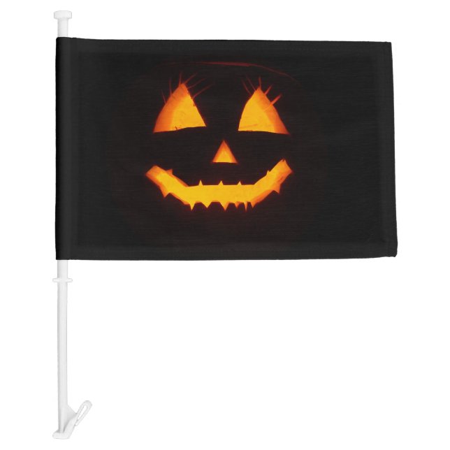 Lighted Jack O Lantern  Car Flag (Front)