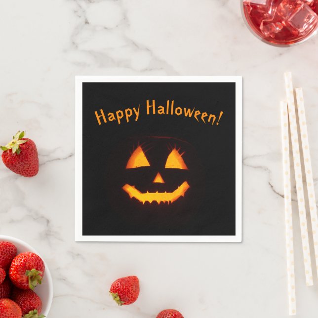 Lighted Jack O Lantern  Napkins (Insitu)
