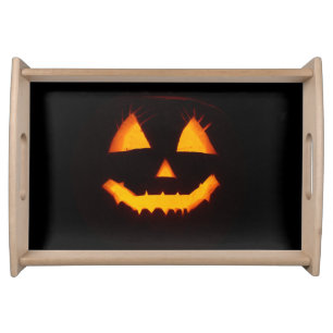 Lighted Jack O Lantern Serving Tray