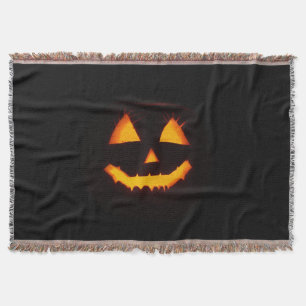 Lighted Jack O Lantern Throw Blanket