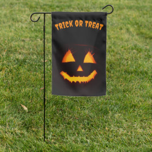 Lighted Jack O Lantern Welcome Garden Flag