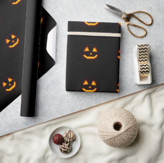 Lighted Jack O Lantern  Wrapping Paper