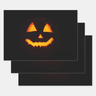 Lighted Jack O Lantern  Wrapping Paper Sheets
