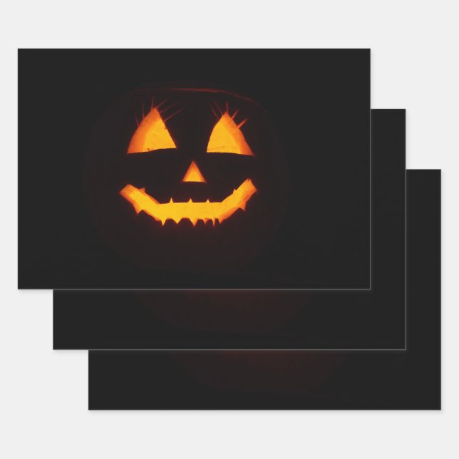Lighted Jack O Lantern  Wrapping Paper Sheets (Set)