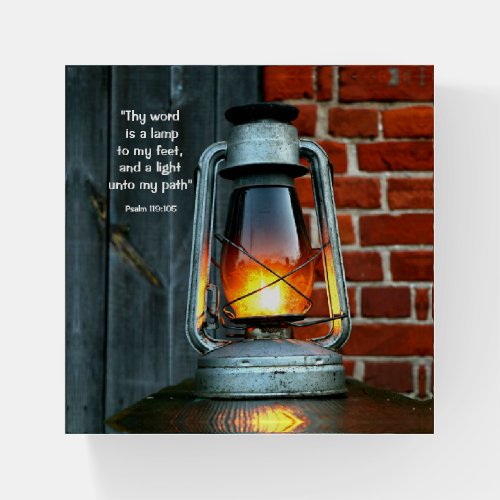 Lighted Lamp with Bible Verse Paperweight