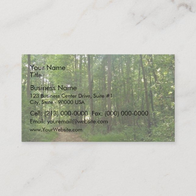 Lighted path in forest business card (Front)