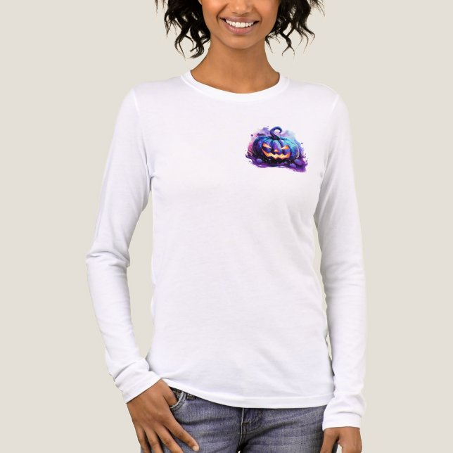 Lighted Purple Pumpkin  Tri-Blend Shirt (Front)