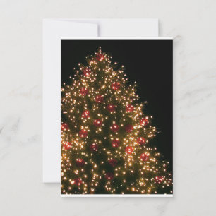 Lighted Tree on Black Christmas Wedding RSVP Invitation
