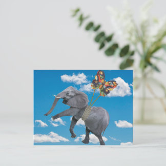 Lighten Up Elephant and Butterfly Postcard