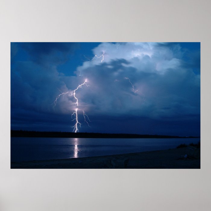 Lightening   Riviere La Grande   Chisasibi Quebec Posters