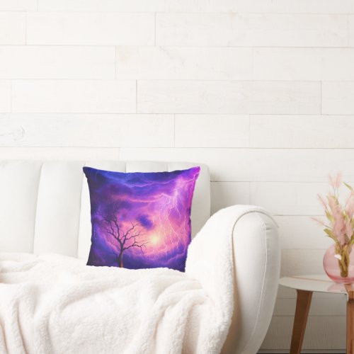 Lightening Storm Throw Pillow