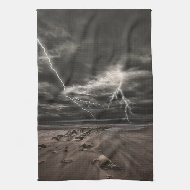 Lightening Strike Kitchen Dish Towel (Vertical)