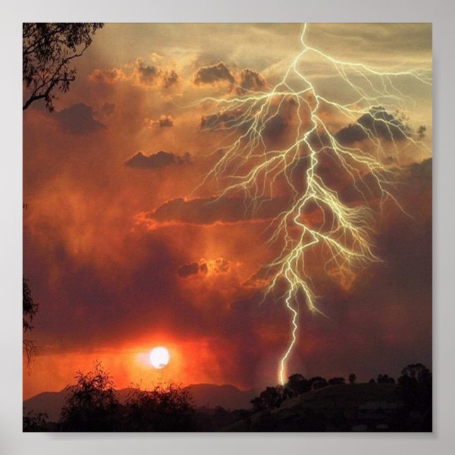 Lightening Sunset Poster (Front)