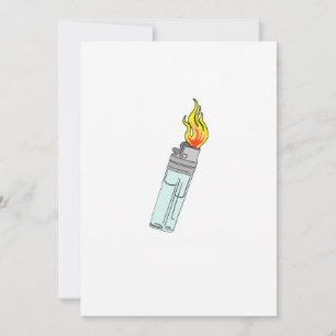 Lighter and flame design invitation
