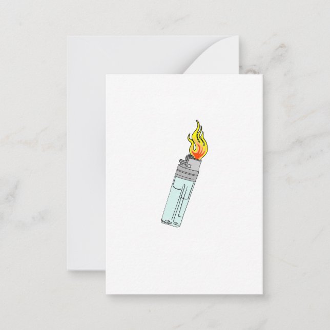 Lighter and flame design note card (Front)