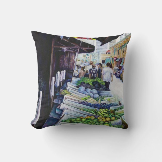 Lighter Side of Lavender Street, Singapore Throw Pillow (Front)