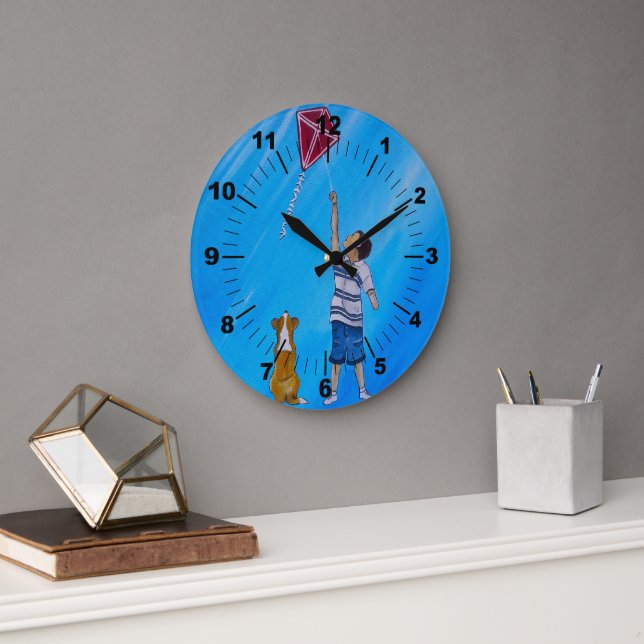 Lighter than Air Painting by Alfred Fox Large Clock (Office)