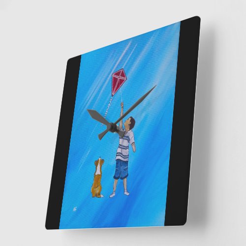 Lighter than Air Painting by Alfred Fox Square Wall Clock