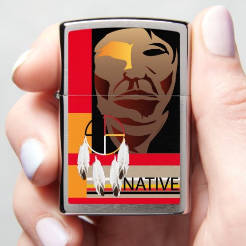 Lighter with Native Face and Medicine Whee