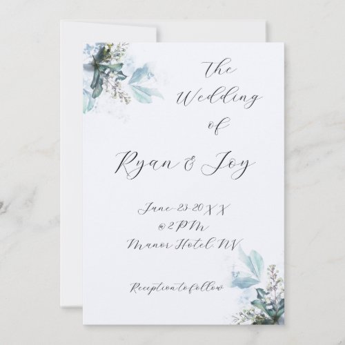 Lightest of Blue Wedding Invitation