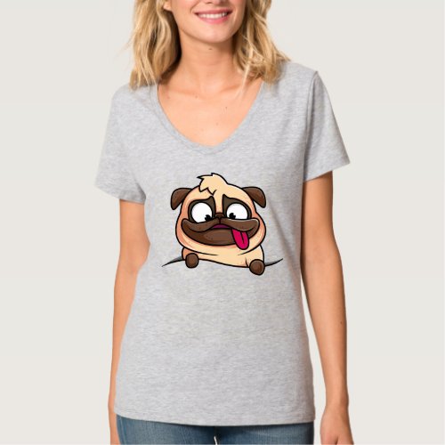 lightgray t_shirt with cute dog design casual wear