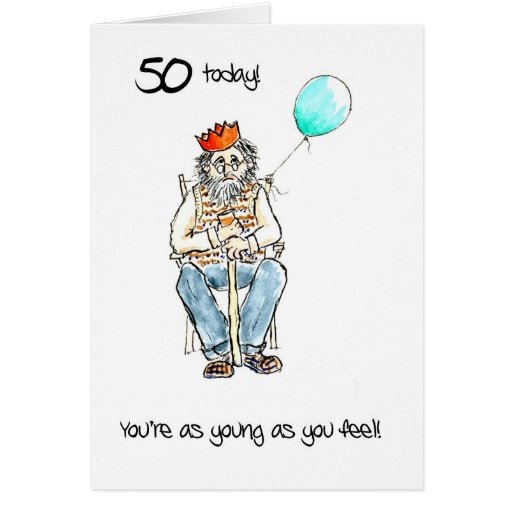 Lighthearted 50th Birthday Card for a Man | Zazzle