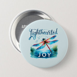 Lighthearted Joy - Artistic Dragonfly Button