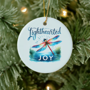 Lighthearted Joy - Artistic Dragonfly Ceramic Ornament