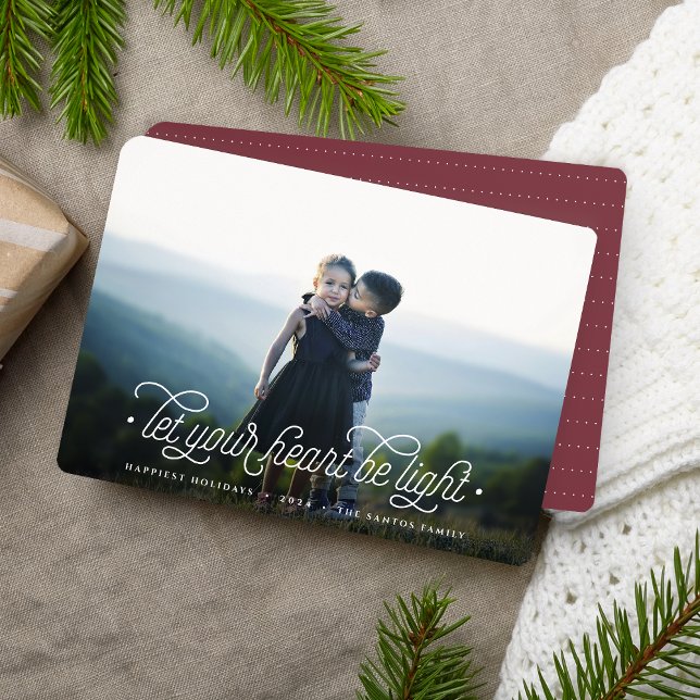 Lighthearted | Simple Elegant Horizontal Photo Holiday Card (Creator Uploaded)