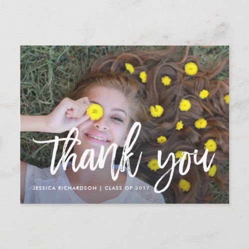 Lighthearted Thanks  Graduation Photo Thank You Postcard