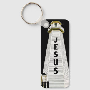 Lighthous With the Name of Jesus Keychain