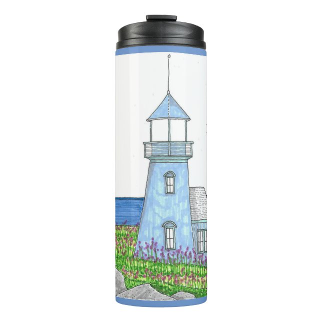 Lighthouse 10; Thermal Tumbler; Gray Blue Tumbler (Front)