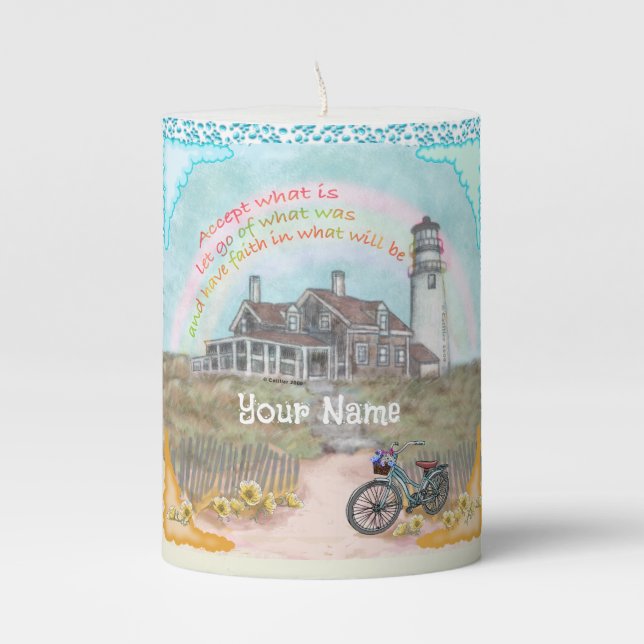 Lighthouse Acceptance  Pillar Candle (Front)