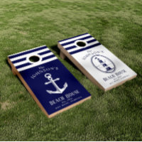 Lighthouse & Anchor | Nautical Navy & White