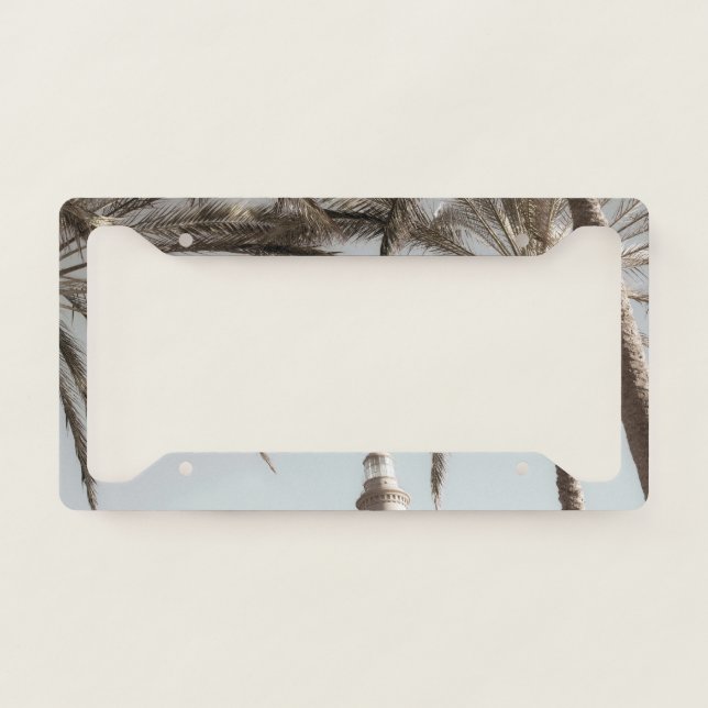 Lighthouse and Palms #1 #wall #art  License Plate Frame (Front)