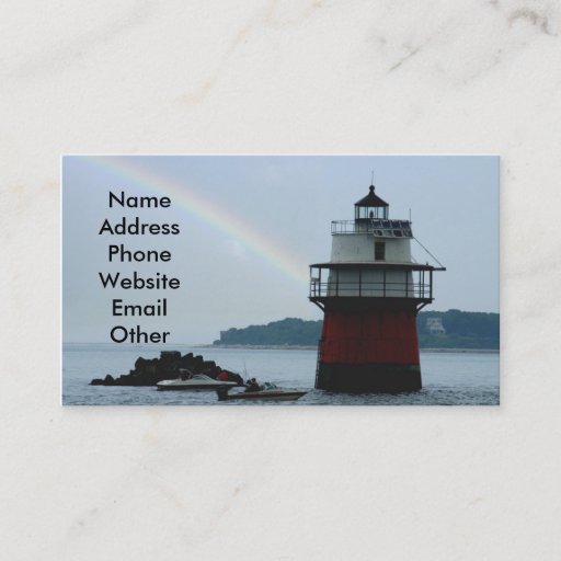 Customizable LIghthouse and Rainbow Business Cards