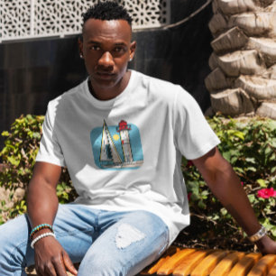 Lighthouse And Sail Boat T-Shirt