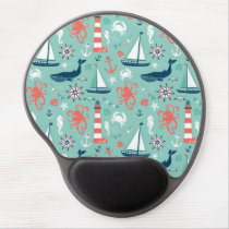 Lighthouse and Sailboats Nautical Theme Gel Mouse Pad